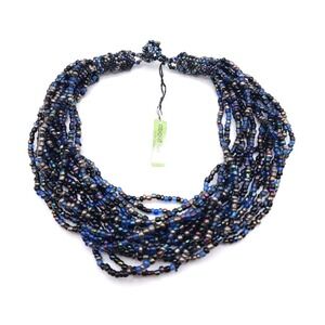 About Color Multi Strand Seed Bead Necklace Indonesia Statement 20in